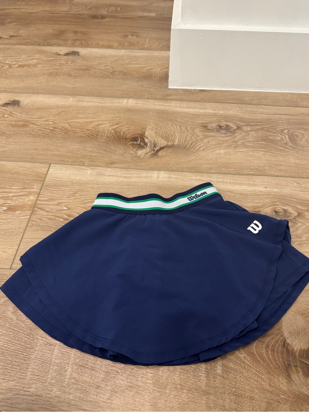 Wilson Navy Girls' Athletic Skort with Green-Trim Waistband